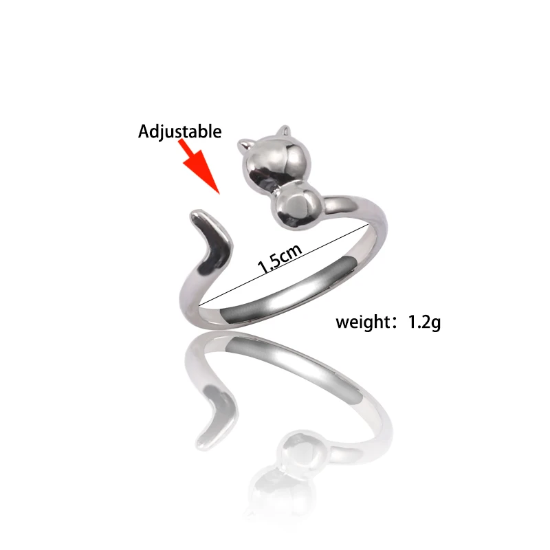 Moda-plata-brillante-suerte-Anillo-del-gato-encantador-Animal-Simple-Anillos-de-boda-para-las-mujeres