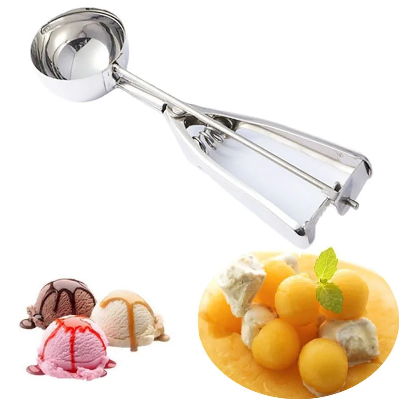 

4/5/6 cm Ice Cream Spoon Stainless Steel Ice Cream Scoop Cookies Dough Dish Spoon Watermelon Spoon