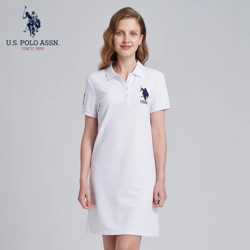 U.S. Polo Assn. New Summer Ladies Casual All-match Skirt Classic Seven-color Short-sleeved Temperament T-shirt | Женская одежда
