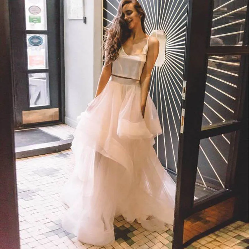 

Fashion Layered Women Long Prom Skirt High Waist Ruffled Floor Length Maxi Skirt Draped Saia Wedding Party Gown