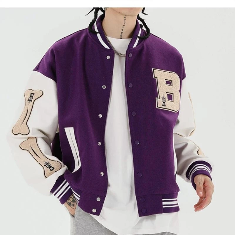 de béisbol para hombre, estilo Hip Hop, Harajuku, bordado, hueso, letras, Patchwork, Bomber, moda urbana, informal, suelto, Unisex| Chaquetas| - AliExpress