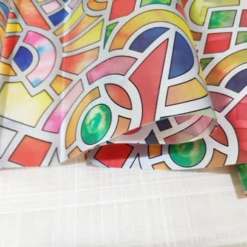 

Colorful Pattern Glass Film Static Cling Privacy-Protection Multi-Size Opaque Sun-Blocking Window Door Cabinet Table Decoration