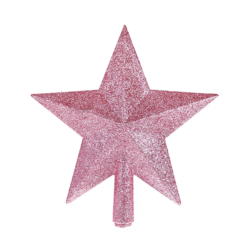 Christmas Tree Top Star Decorations Shiny Gold Powder Five-Pointed Star New Year's Ornament Merry Christmas Decorations