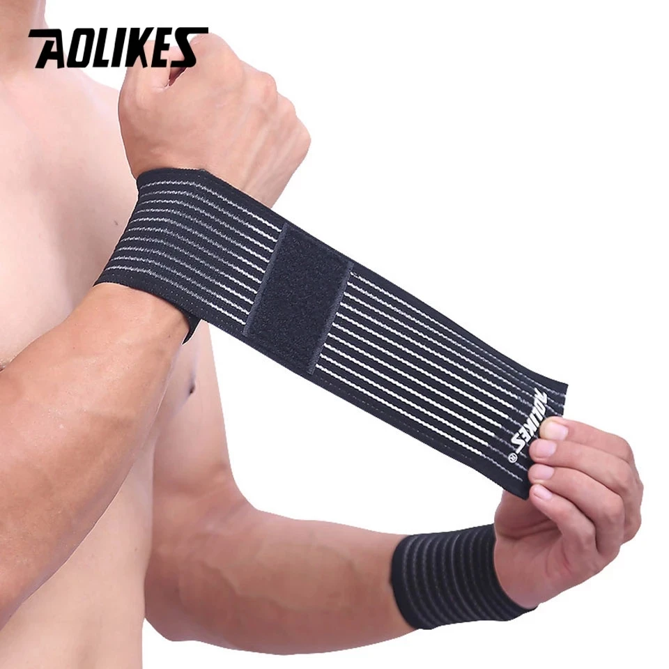 AOLIKES 1PCS Cotton Elastic Bandage Hand Sport Wristband Gym Support