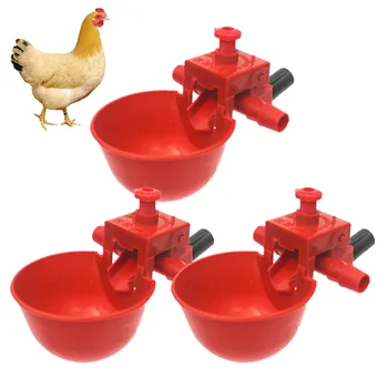 

20PCS Pigeon Automatic Drinking Bowl Chicken Quail Adjustable Water Volume Drinking Bowls (Red)