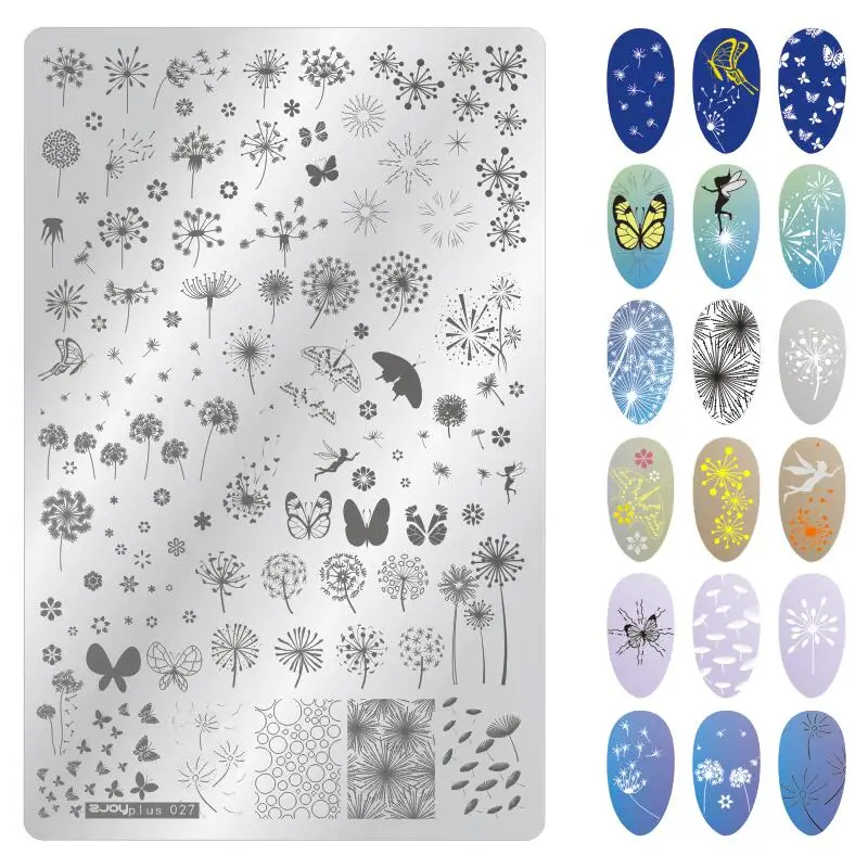 9,5x14 см пластины для штамповки ногтей штампы для ногтей изображения для ногтей шаблоны для дизайна ногтей штамп Konad штамповочная пластина маникюрные трафареты - Цвет: ZJOY PLUS 027