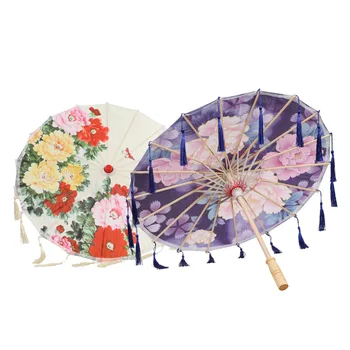 

Spring Fashion Lace Sun Umbrella with Tassel Vintage Parasol for Wedding Party Cosplay Photo Prop