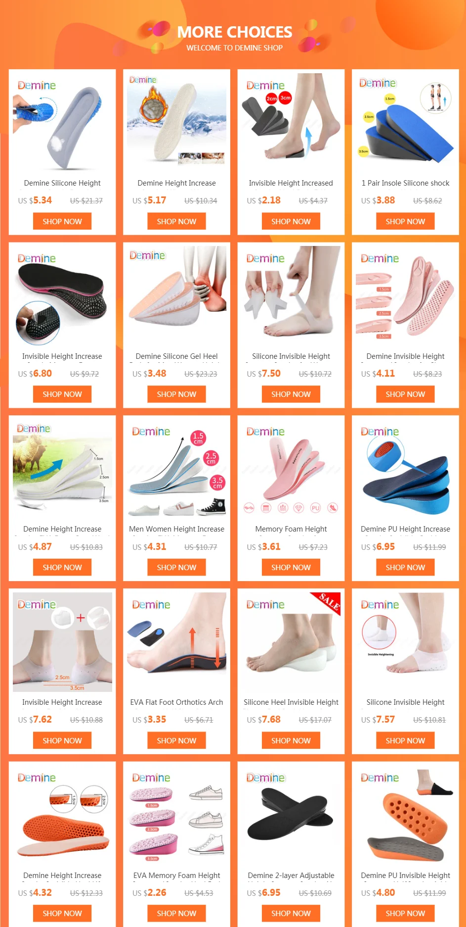 Demine Height Increase Shoe Insoles for Women Comfort Eva Memory Foam Shoes Sole Inserts Foot Heel Lift Pad Heightening Insoles Demine Height Increase Shoe Insoles for Women Comfort Eva Memory Foam Shoes Sole Inserts Foot Heel Lift Pad Heightening Insoles