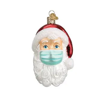

Christmas Pendant 3D Santa Claus Mask Crafts Ornaments Xmas Christmas Tree Decoration PVC Resin
