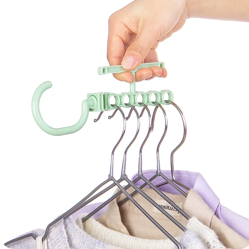 

1 pc Rotating Baby Hangers with Clothes Hangers for Clothes Hanger Five Holes Windproof Wardrobe Sorting Clothes Drying Hanger