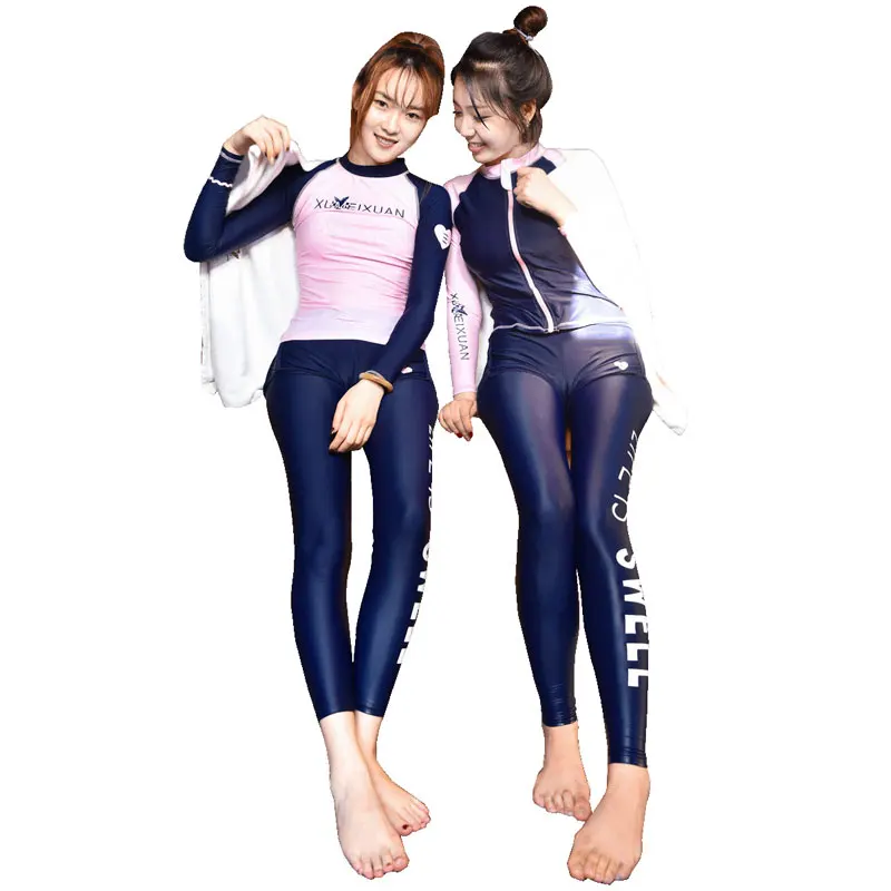 5 шт./компл. женская рашгард с длинным рукавом UV Rashguard купальные костюмы цветными