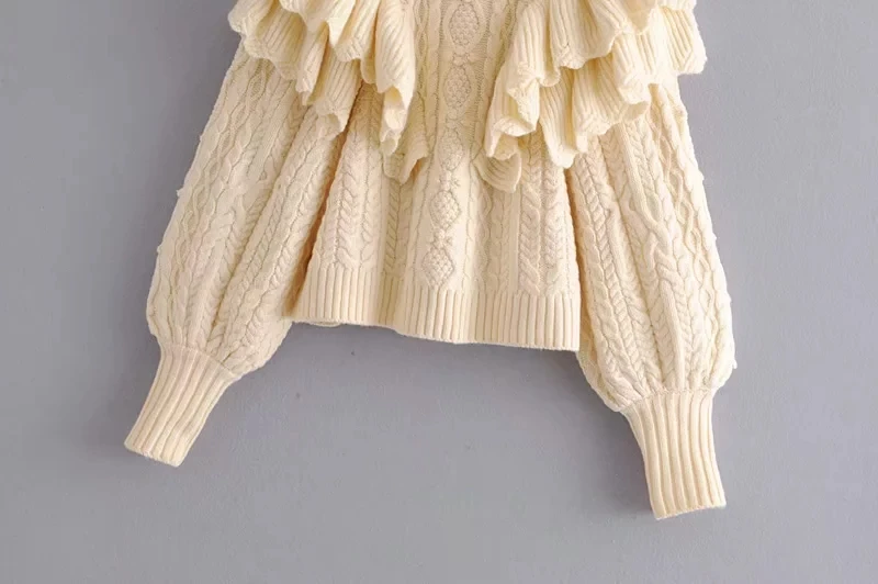 Женская одежда, свитер с высоким воротом, осенний зимний свитер с длинным рукавом, свитер с оборками, вязаный тонкий пуловер с бантом, Женский шикарный свитер