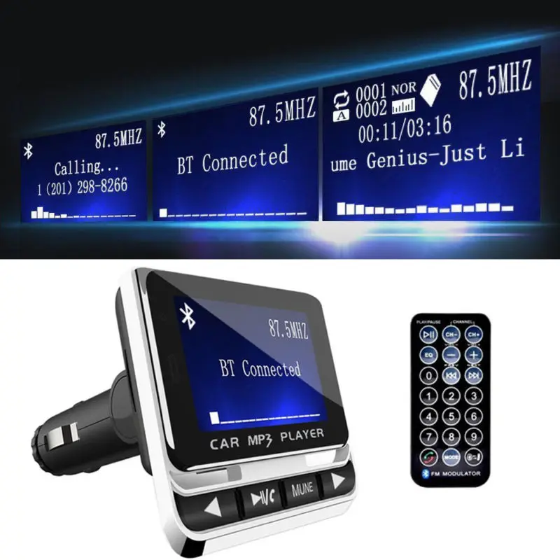 Bluetooth 4 1 приемник автомобильный fm передатчик адаптер AUX Стерео 3 дюймов цифровой