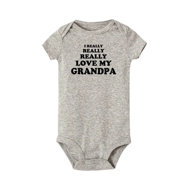 I Really Really Love My Grandpa Newborn Baby Bodysuit Cute Cotton Short Sleeve Baby Boy Girl Onesies Rompers Body Infant Clothes - Цвет: Серый