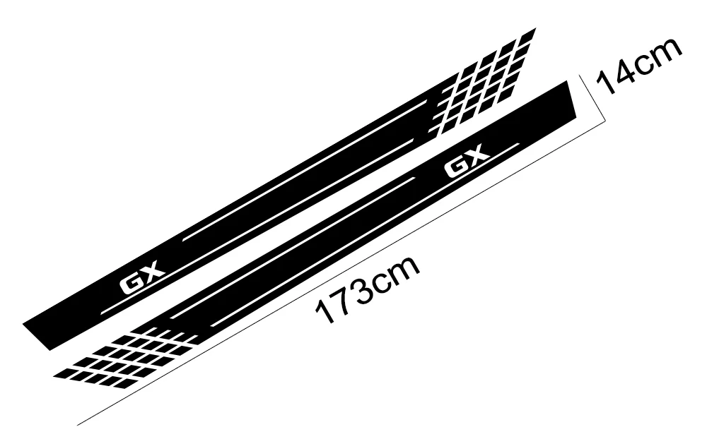 2PCS Car Styling Door Side Skirt Stripes Stickers For Lexus RX NX GX LX Auto Reflective Decoration Vinyl Decals Car Accessories (6)