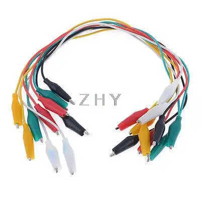 

10 Pcs Colorful Double Ended Alligator Clips Test Lead Jumper Wires