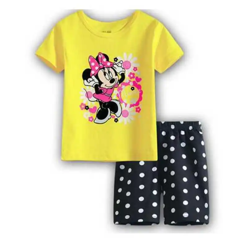 Новое поступление летняя пижама для девочек комплект одежды для детей яркий комплект одежды для маленьких девочек: футболка и шорты самая низкая цена - Цвет: Бежевый