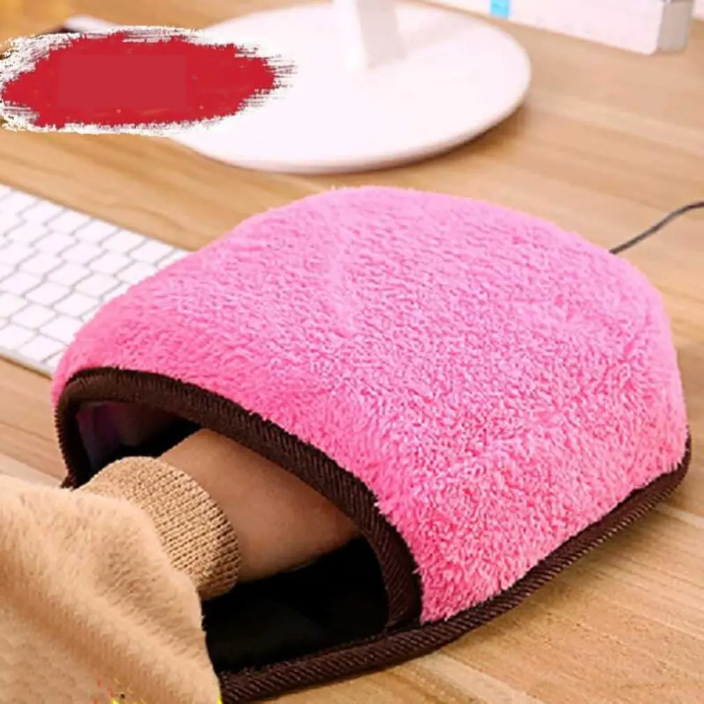 Red USB коврик для мыши грелка рук плюшевый коврик для мыши креативный коврик для мыши с принтом из мультфильма силиконовый коврик для мыши грелка - Цвет: Red