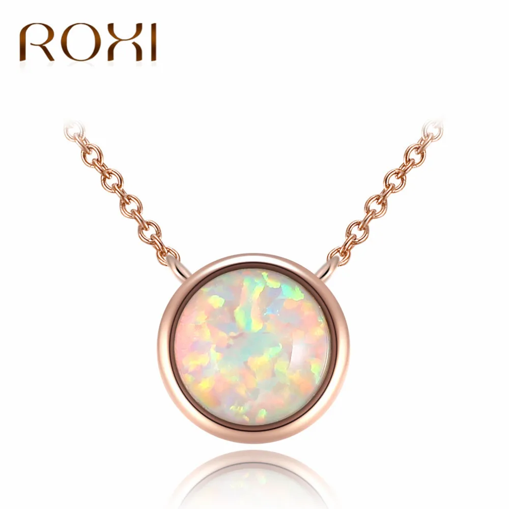 

Foreign Trade Cross Border Amazon Hot Selling Opal Necklace Europe And America Fashion Simple Covered Edge with Ao Bao WOMEN'S N
