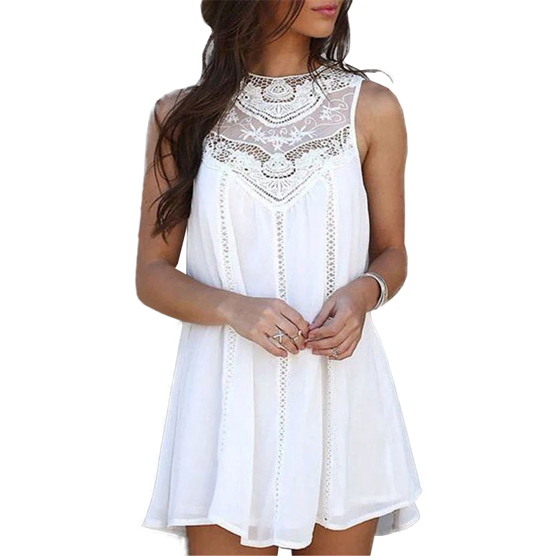 white plus size sun dress