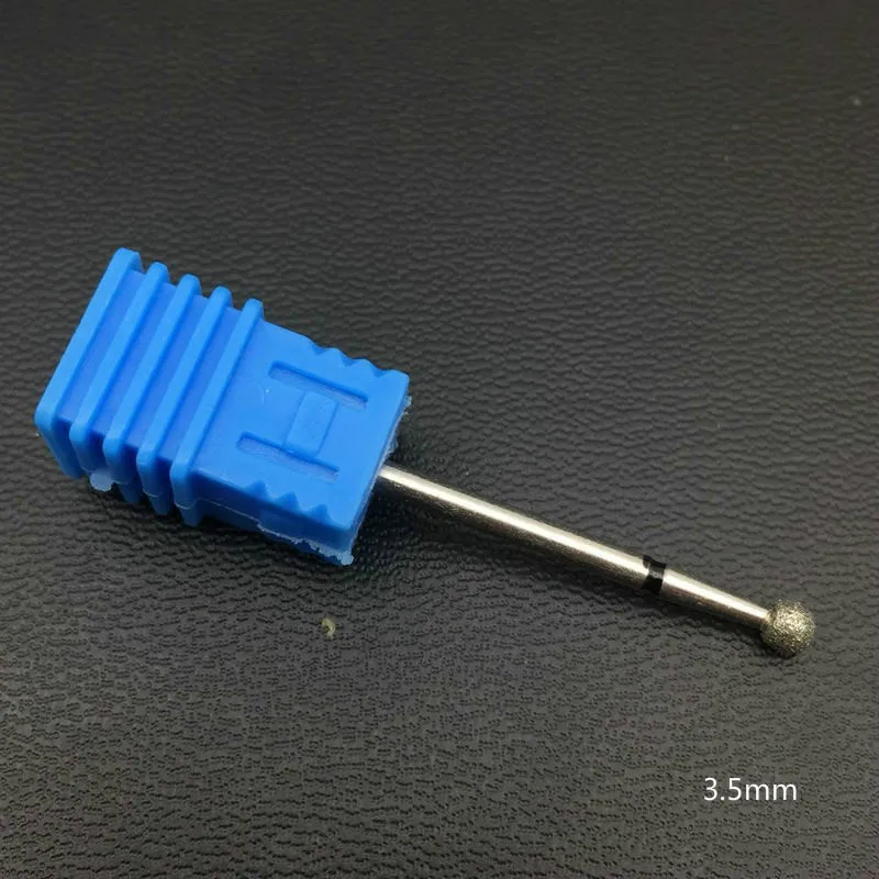 Black-3.5mm 6 Type Round Diamond Nail Drill Bits Rotary Drill For Manicure Electric Machine Accessories Nail Files Cutter Tools - Цвет: Black-3.5mm