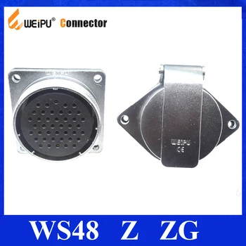 

Original Weipu Connector WS48 Z ZG 5 7 20 27 38 42 Pin Z Female Square Flange Socket ZG 2 -Hole Flange Panel Mount Socket