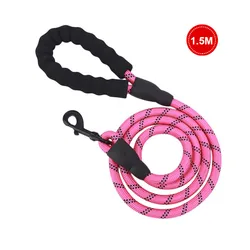 Laisse de chien en plomb réfléchissante, résistante et solide 0,5 m 1,5m,corde avec poignée rembourrée douce, adaptée à la marche, au dressage 