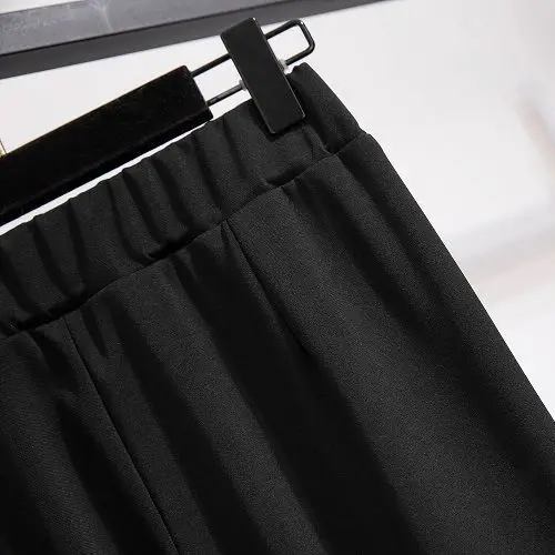 Tanie Czarne spodnie Flare Slim kobiety odzież koreański moda 2022 spodnie sklep