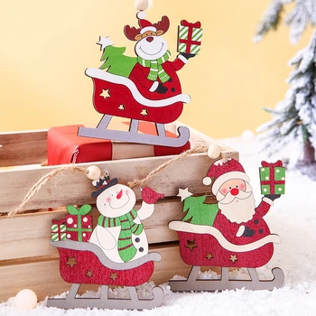 

Natural Wood Christmas Tree Decoration Santa Claus Ornaments Pendant Hanging Gifts Xmas Party Wedding Home Decor Supplies 63033