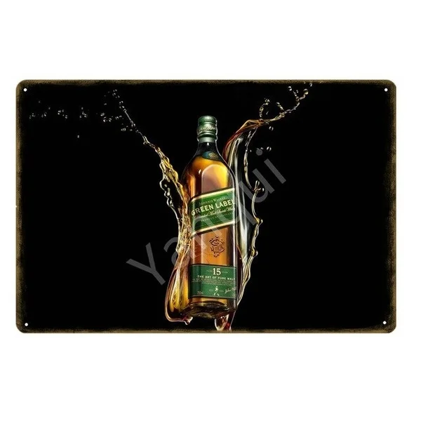 Gold Label Johnnie Walker Whiskey Beer Metal Tin Signs Vintage Retro Wine Wall Poster Bar Pub Club Shop Party Home Decor YI-170 | Дом и сад