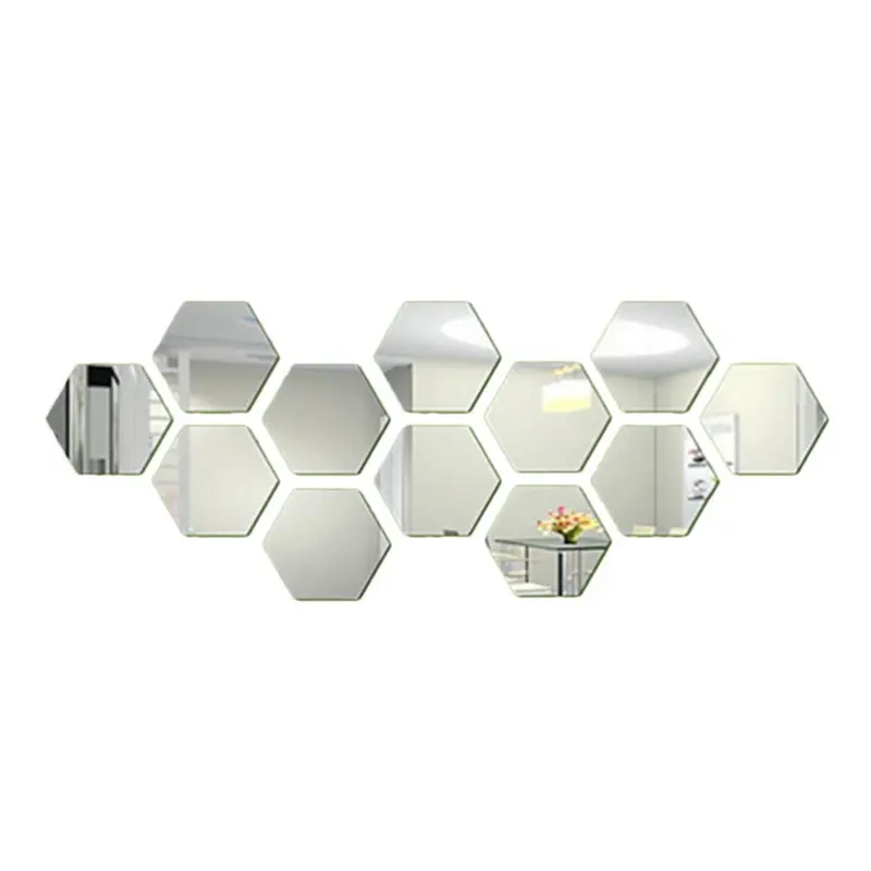 12/24/36/48 шт./компл. 3D шестигранного акрилового зеркала наклейки на стену DIY художественная Наклейка на стену Гостиная зеркальные декоративные наклейки