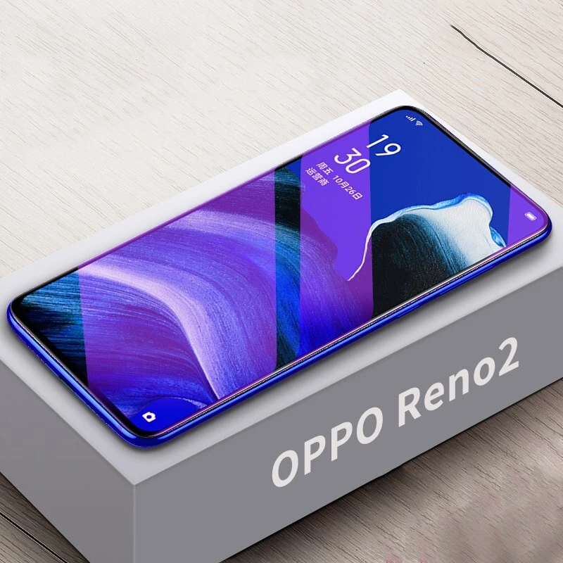 9H Tempered Glass For OPPO Reno 2 Full Cover Purple Light Anti Blue Clear Ultra thin
