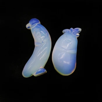 

Natural Opal Banana Man Eggplant Doll Crystal Figurine Carved Quartz Statue Healing Reiki Meditation Party Gifts Home Decoration