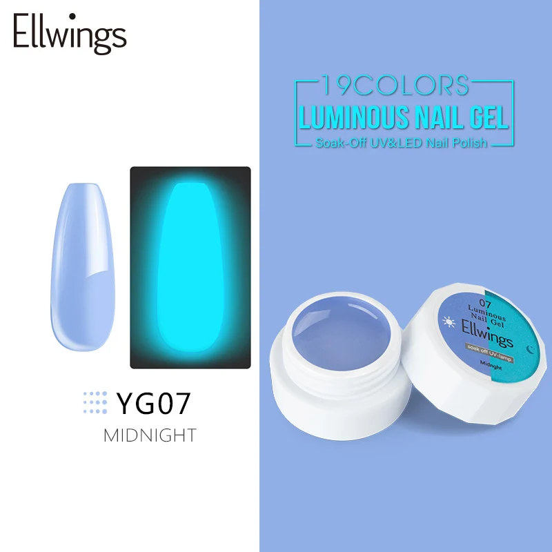 Ellwings 1 шт. флуоресцентный неоновый дизайн для ногтей лак светится в темноте УФ Гель-лак для ногтей Светящийся лак светящийся гель светильник акриловый гель - Цвет: YG07