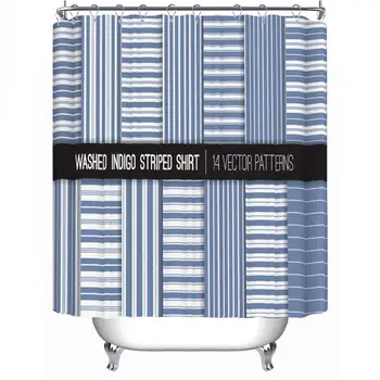 

Washed okjeff Striped Shirt Seamless Vector Vector Shower Curtain Shower Curtain