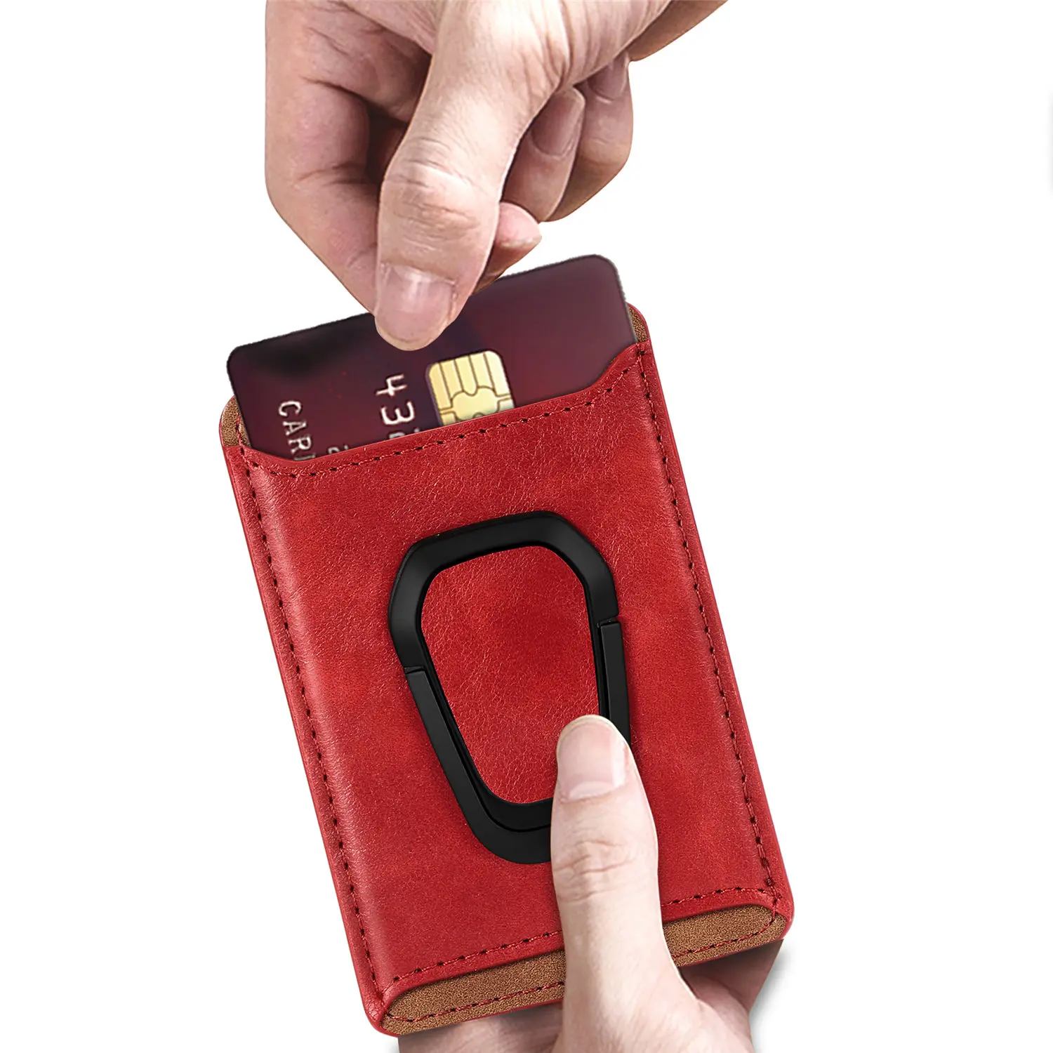 Держатель-кошелек для телефона с отделением для карт для iphone 11 Pro Max для samsung Note 10 plus для xiaomi Redmi Note 8 Pro магнитный автомобильный держатель
