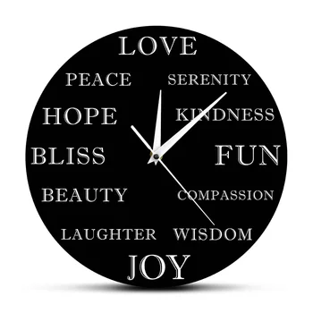 

Modern Beautiful Inspirational Words Wall Clock Motivational Home Decor Educational Wall Art Hanging Clock Watch New Year Gift