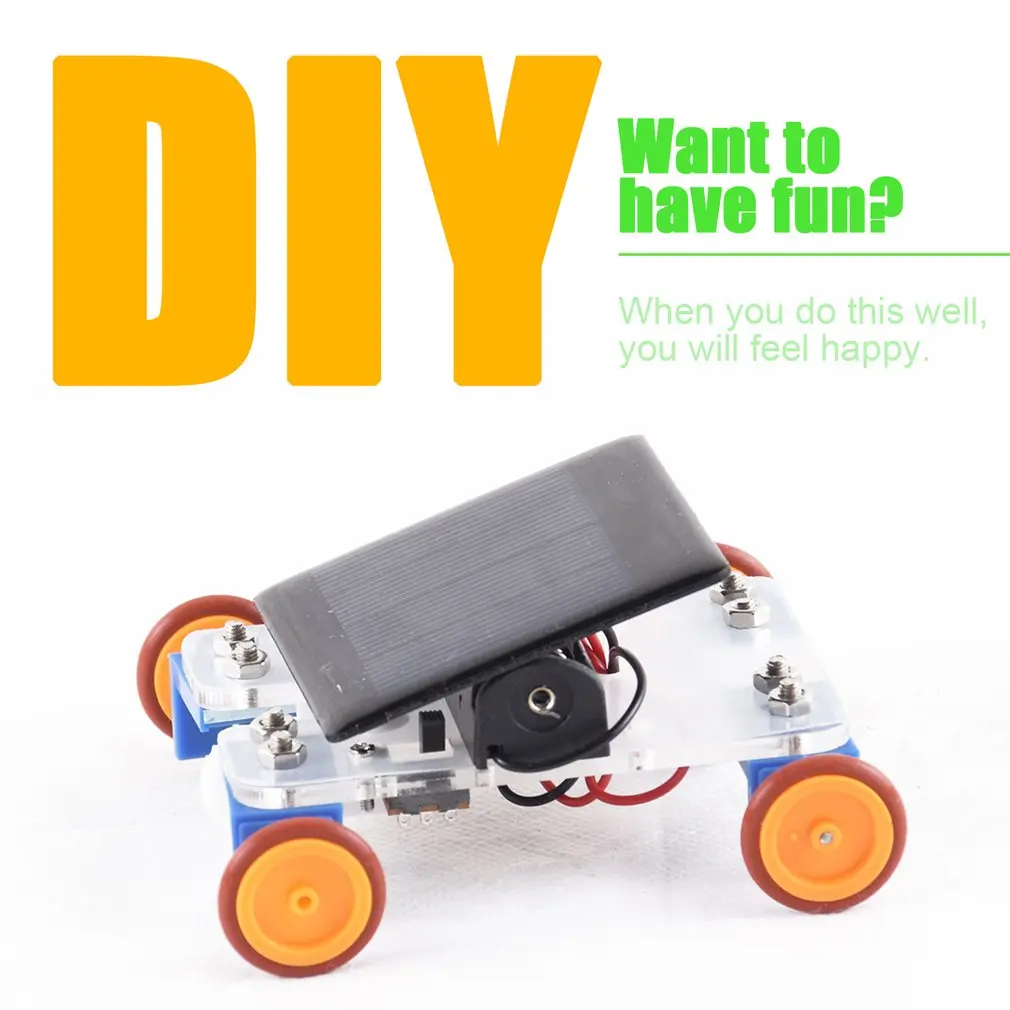 Детская игрушка пластик Diy ручной работы автомобиль на солнечной энергии в сборе автомобиль гибридный автомобиль 6