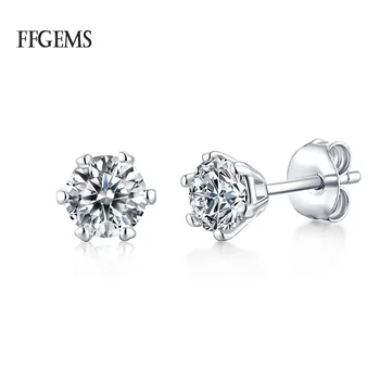 

FFGEMS 10K Gold Stud Earring Sterling EF Color Moissanite VVS Gemstone Fine Jewelry Women Wedding Party Wholesale