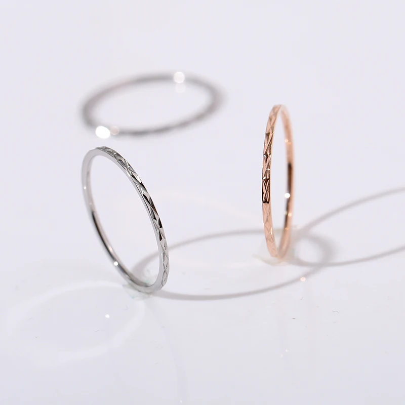 Couple Ring Jewelry Birthday-Gift Never Fade Yun Ruo Rose-Gold Titanium Steel Fashion
