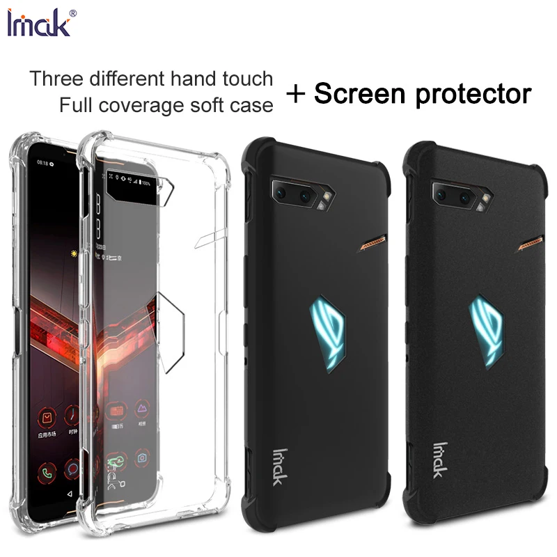 

For Asus ROG Phone 2 ZS660KL 2019 Case IMAK Fitted Case Anti-dropping airbag protection Cover Soft TPU For Asus ROG Phone 2