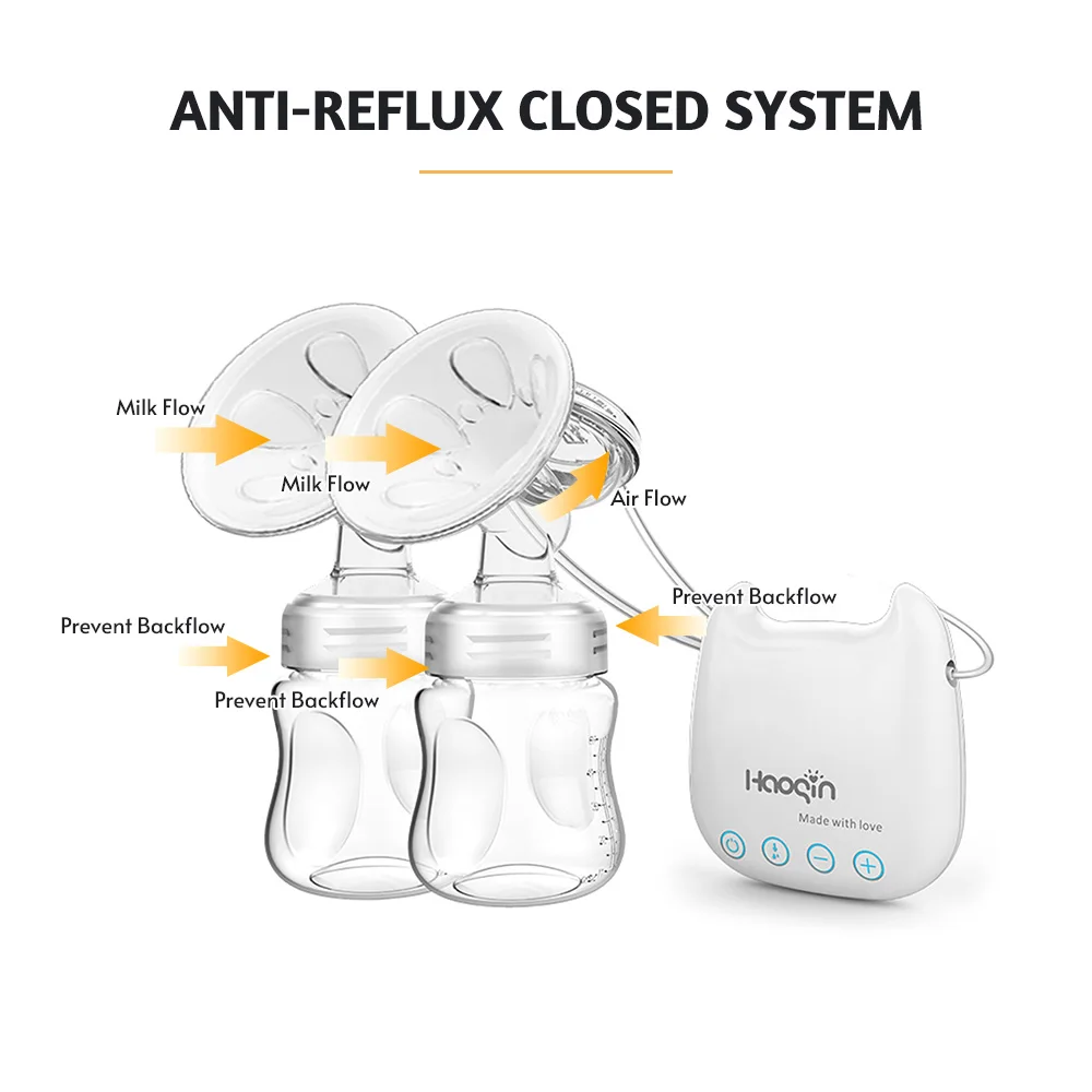 YOUHA Electric Breast Pump Automatic Hans-free Double Breast Pumps Silicone Bilateral Breast Pump Baby Breastfeeding Accessories 4
