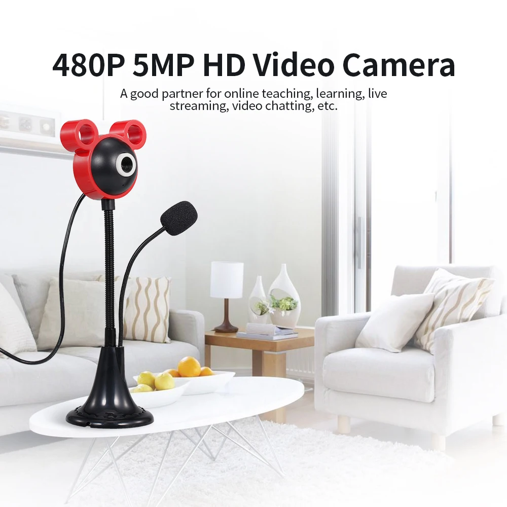 USB веб камера HD 480P на компьютере с клипсой микрофоном usb для ПК ноутбука
