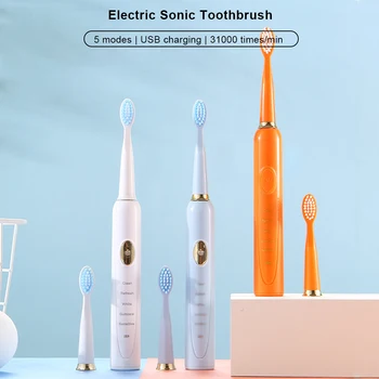 

Electric Toothbrush Five-speed Sonic Vibration Toothbrush USB Charger Adult Tooth Brushes Portable Waterproof Teeth Clean Brush