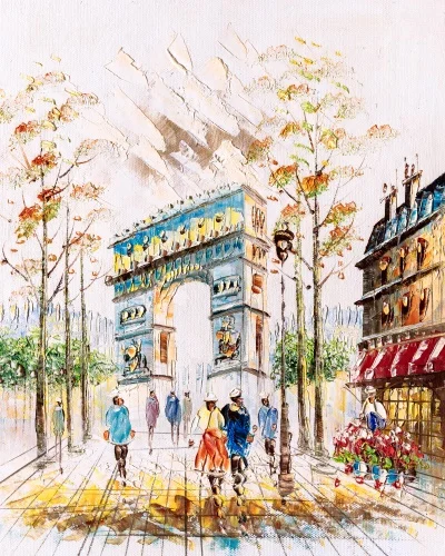 Canvas Art Oil Painting Arc de Triomphe Tourists Art Poster Picture Wall Decor Modern Home Decoration For Living room Office Canvas Art Oil Painting Arc de Triomphe Tourists Art Poster Picture Wall Decor Modern Home Decoration For Living room Office