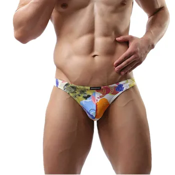 

Sexy Mens Thong G-string Printed Cotton Bulge Pouch Underwear Jockstrap T-back Mini Panties Cueca Masculina Sissy Tanga