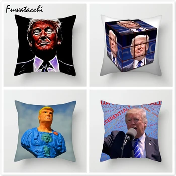 

Fuwatacchi Donald Trump Pillow Cover Cushion Cover Idol Portrait Pillow Covers for Decorative Home Sofa Chair Sequins Pillowcase