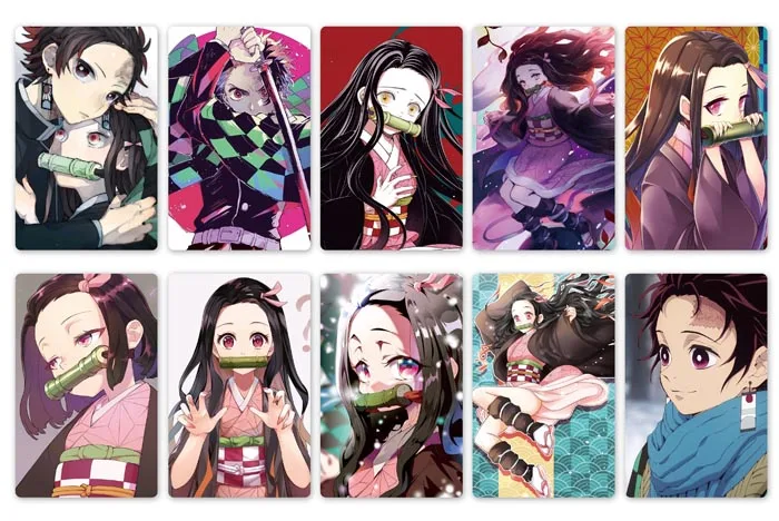 10 шт./компл. 5 4x8 см с рисунком из аниме Демон убийца: Kimetsu без Yaiba наклейки карт