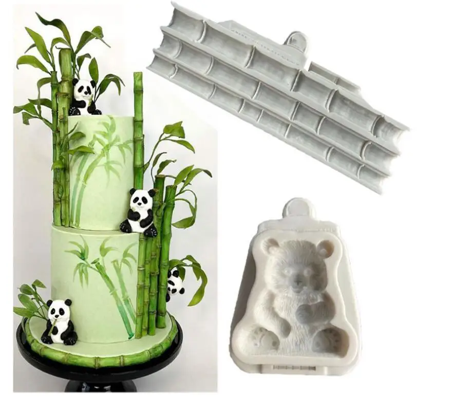

Bamboo,Panda shape Silicone Mold Decoration Fondant Cake Chocolate Candy Molds Pastry Biscuits Mould DIY For Party Clay Mold