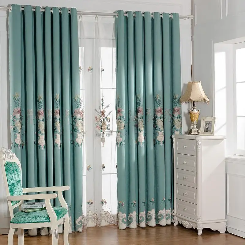 

New Chinese Atmosphere Hundred Embroidery Snow Tiffany Curtains for Living Dining Room Bedroom.